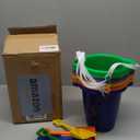 Large Sand Bucket Pail with Shovel, 7'' Large Size Sand Water Bucket for Beach Fun Great Summer Party Accessory(5 Buckets + 5 Shovels)
