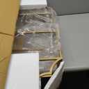 Kate and Laurel Leanna Scalloped Three-Tiered Wall Shelf, 20 x 6 x 32, Gold, Decorative Floating Shelf Storage and Wall Organizer for Bathroom Over Toilet Storage or Display