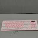 Wireless Keyboard and Mouse Combo, Reccazr 2.4G Full-Sized Keyboard and Mouse Cordless, 3 DPI Adjustable Mouse, Dual-System Keyboard for Computer/Laptop/Windows/Mac (Pink & White)