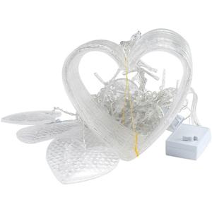 Heart Shaped LED Lights String Curtain Window Valent Fairy Lamp Home Tree Decor