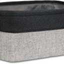 DULLEMELO Small Collapsible Fabric Basket for Organizing, Shelves, Closets, Laundry, Nursery, Decorative Gift Basket (Black&Gray) (Small-11.8"x7.9"x5.1")