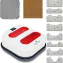 MECOLOUR Heat Press Machine for T Shirts, Portable Heat Press 9"X9" with Heat Press Mat, PTFE Teflon and 8 Pcs Tshirt Ruler Guide, Tshirt Press Machine for Sublimation, HTV, Heat Transfer 110V(Red)