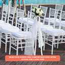 Spiareal 2 Pieces Wedding Chiavari Chair Cushion 15 x 15 Inch Seat Cushion Dining Chair Pads with Ties Non Slip Memory Foam Kitchen Chair Pad for Wood Resin Chiavari Chairs Party Decor (White)