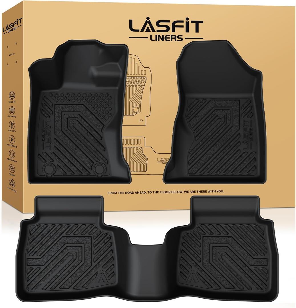 LASFIT Floor Mats for Subaru Outback 2026, All Weather TPE Custom Fit Floor Liners Easy Clean Durable No-Curling 1st & 2nd Row Mats for Outback 2026 Car Accessories, Black
