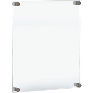 Azar Displays 105528 Floating Acrylic Wall Frame with Silver Stand Off Caps: 17" X 22" Graphic Size. Overall Frame Size: 21" X 26", Clear