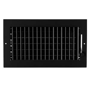 HVAC Premium 12"w X 8"h Adjustable AIR Supply Diffuser - HVAC Vent Cover Sidewall or Ceiling - Grille Register - High Airflow - Black [Outer Dimensions: 13.875"w X 10"h]