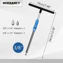 Drive T Handle Wrench, T Socket Set, 2pcs Spanner, Adapter 2 Way Speed Adjustable 1/4 to 3/8in, 3/8 to 1/2in, 3/8 to 1/4in, for Various Mechanical Work(Full Set)