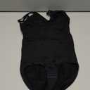 BRABIC Womens' Seamless Sleeveless V-Neck Bodysuit Shapewear Tummy Control (X-Small-Small, Black Brief)