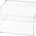Hammont Rectangle Clear Acrylic Storage Box with Fitted Lid  7.87.83.8 Durable Organizer Bin for Bathroom, Makeup, Jewelry, Crafts & Pantry  1 Pack