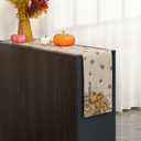 Thanksgiving Table Runner Fall Pumpkin Maple Leaves Table Runner Washable Non-Slip Heatproof Woven Seasonal Dining Table Decoration 12 x 70 Inch (Light Yellow6)