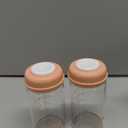 COMI Wide Neck Glass Breastmilk Collection n Storage Bottle, 8oz with Screw Ring Sealing Disk; Re-markable Sealing Disc. BPA Free, Fits Breast Pumps & Nipples (2 Pink Lids)