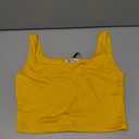 Zeagoo Women's Double Lined Tank Top Square Neck Sleeveless Crop Tops 2026 Cute Casual Slim Fit Trendy Tops Yellow M