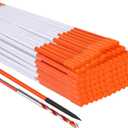 Driveway Markers 48 inch 50pcs, 5/16 Dia 4FT Snow Stakes with Reflective Tape, Highly Visible for Parking, Walkways, Snow Markers, 4FT Orange Fiberglass Poles Reflectors Markers with Steel Drill Bit