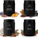 Scented Candles for Men - Soy Candles in Gift Box & Protective Shipper - Men Candle Set x 4 - Cedarwood & Lavender/Bay Rum/Pine Tar/Smoke & Vanilla - Spotless Leopard, 8oz