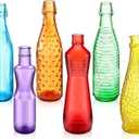 Zhehao 6 Pcs Colored Glass Bottles Decorative Glass Bottle for Bottle Tree 6 Shapes Empty Bottles for Garden Yard Outdoor Home Decor(Irregular)