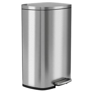 13.2 Gallon / 50L Fire-Resistant Stainless Steel Step Trash Can for Office, Restaurant, Hotel, Store, Business  FM Approved with Odor Filter and Removable Inner Bucket