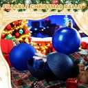 Weysat 4 Pcs Large 8" Fillable Christmas Ornaments, Jumbo Matte, Shiny & Glitter Hanging Ornaments for Outdoor Xmas Tree Decoration, Lawn Yard Holiday Party Decor(Blue)