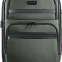 KROSER Softside Expandable Carry On Luggage with Spinner Wheels & Built-in TSA Lock, Durable Suitcase Rolling Luggage with USB Port, Carry-On 20-Inch, Army Green