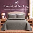 Twin Quilt Bedding Set | Lightweight Summer Bedspread 2 Pc
Bed Quilts & Coverlet Set w 1 Sham | Soft Breathable Down Alternative | Oversized 68 x 86 in, Twin Size | Taupe