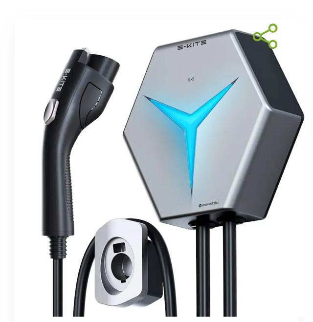 STOKE VOLTAICS Level 2 EV Charger, 32 Amp 240V Electric Vehicle Charging Stations, IP66 Water-Proof EV Charging Station, E-Kite 26-Foot Cable for Indoor/Outdoor Use (NEMA 14-50 Plug)