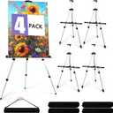 4 Pack Art Painting Artist Easel Stand Adjustable Portable Aluminum Metal Tripod Display Easel with 4 Bag Height from 20-66 Inches Tabletop Art Easel for Table-Top/Floor Drawing and Displaying,Silver