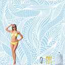 HIHOHO Beach Blanket Waterproof Sandproof Beach Mat for 1-8 Adults Quick Drying Durable Outdoor Picnic Mat for Beach Festival Travel Camping Hiking (BL-Ripple, 79"×108"(6 Person))