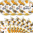 40 Pcs Construction Plates and Napkins Party Supplies, Construction Birthday Party Decorations Disposable Paper Plates and Napkins Tableware Set for Kids Boys Birthday Party Serves 20