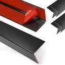 4Pack Aluminum Metal Corner Protector, 45x 1 Peel and Stick L Molding Corner Guards with 90 Angle, for Wall Door Frame Cabinet Furniture Baseboard Protection and Decoration (Black)