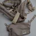 Baby Tula Linen Panel Free-to-Grow Baby Carrier - Adjustable, Comfortable, Newborn to Toddler Carrier - Ergonomic Fit for 7lbs to 45lbs - Plant-Based Fabric - Back & Front Carry Options - Sand (Tan)