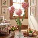 Giant Tulip Decorations with Stand Large Spring Artificial Flowers 6.2 ft Large Artificial Tulip for Office, Garden Gatherings, Mother's Day Decoration, Spring Decorations, Mall Shop Window Displays