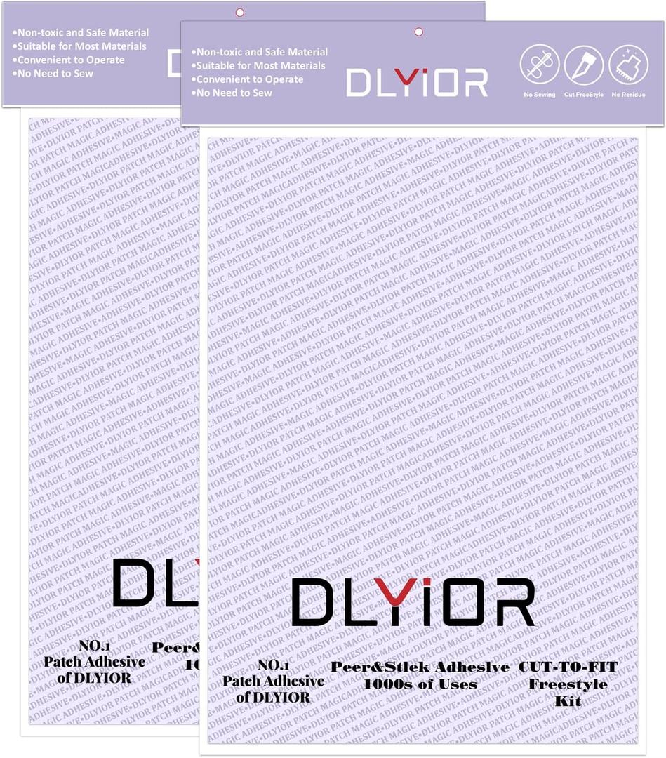 Patch Magic Adhesive, Washable Double-Sided Glue for Iron On Patches and Cut to Fit Freestyle Girl Scout Patches Kit.(2 Pack)