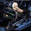 3 in1 Car Cup Holder Expander with 360 Rotation Phone Mount, Multifunctional Car Food Tray for Eating, Drinking, and Phone Mounting, Ideal for Travel, Auto, Trucker & Daily Driving