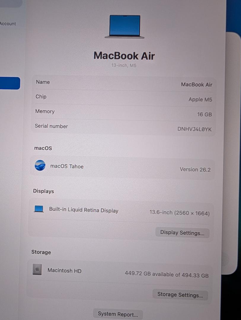Apple 2026 MacBook Air 13-inch Laptop with M5 chip: Built for AI, 13.6-inch Liquid Retina Display, 16GB Unified Memory, 512GB SSD, 12MP Center Stage Camera, Touch ID, Wi-Fi 7; Silver