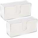 Whdiystella 2Pcs Acrylic Paper Towel Dispenser, Paper Towel Holder Countertop Clear Multi Trifold Napkin Holder, Suitable for Z-fold, C-fold or MultiFold Paper Towels for Bathroom, Toilet, Kitchen