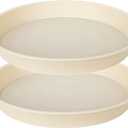 2 Pack of 18 19 inch Plant Saucer Drip Tray (16.6 inch Base), Heavy Duty Deep Plant Saucers for Pots, Plastic Flower Planter Water Trays for Indoors Outdoor (19", Beige)