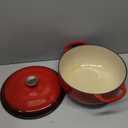 Lodge Essential Enamel Cast Iron Dutch Oven with Lid - Oven-Safe Enamel Cookware up to 500 F - Heat-Retaining Braising & Roasting Pot - Non-Toxic Cookware - 7.5 Quart, Island Spice Red