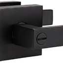 1 Pack Modern Black Door Handles Privacy Door Levers Black Door Knobs Interior Heavy Duty Reversible Door Locks Keyless Square Interior Door Handle