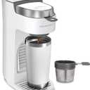 Hamilton Beach 47621 The Scoop Single Serve Coffee Maker & Fast Grounds Brewer for 8-14oz. Cups, Brews in Minutes, Next Gen, White