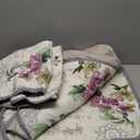 3 Pieces Quilt Set Full/Queen Size, Beige Floral Reversible Bedspread Coverlet Set, Soft Microfiber Lightweight Bed Cover for All Season (90" x 90", 1 Quilt+ 2 Pillow Shams)