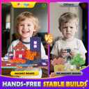 154PCS Magnetic Blocks Mine Magnet World Block Cubes Toy with Magnet Board for Kids Ages 4-8, Magnetic Tiles Kids Sensory Birthday Gifts Game Toys for Boys & Girls Ages 3+