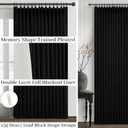 Thick Linen Viral Room Divider Black Out Curtains 90 Inch Long for Dorm, Modern Pinch Pleat Blackout Drapes 90 Inch Length 2 Panels Set Noise Cancelling Privacy Two Layer Windows Burg for Apartments