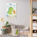 Macrakido - Kids Dinosaur Room Decor Set - Macrame Wall Hanging Tapestry with Matching Storage Basket - Boho Nursery Wall Art - Cotton Wall Decor for Boys Girls Bedroom Playroom