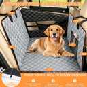 Large Dog Car Seat, Back Seat Extender for Dogs with Mesh Windows, Foldable Pet Car Seat with Hard Bottom, Waterproof Pet Seat Cover for Cars, Trucks and SUVs