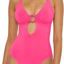 BECCA Women's Marble Canyon One Piece Swimsuit, Adjustable, Bathing Suits (Punch, Small)