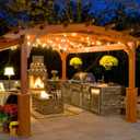 Mlambert 3 Color Outdoor LED Dimmable String Lights for Patio with Remote, Plug in 48FT Waterproof Shatterproof LED Bulb Light for Cafe-White Cord