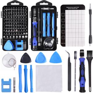 Precision Screwdriver Sets 124-Piece Computer Tool Kit with 101 Bits Magnetic, Electronics Repair Tool Kit for iPhone, MacBook, Laptop, PC, Tablet, PS4, Xbox, Nintendo, Game Console