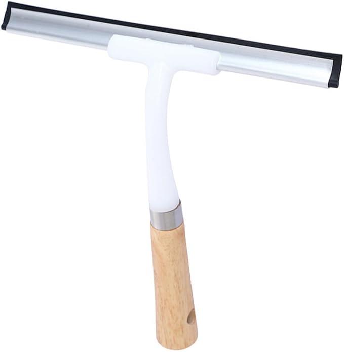 Wooden Handle Glass Cleaning Scraper Window Squeegee Tool Home Cleaner