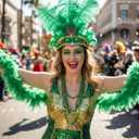 5 Pcs Feather Headpiece Accessories Set, Green Carnival Costume Set with Beads Necklaces and Feather Boa, 1920s Flapper Accessories for Women Costume Masquerade Party