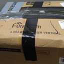 Furnulem Tall Dresser with 6 Drawers, Vertical End Table and Nightstand for Bedroom, Industrial Dorm Bedside Furniture with Fabric Storage Drawer Organizer in Living Room, Closet, Entryway (Rustic Brown)