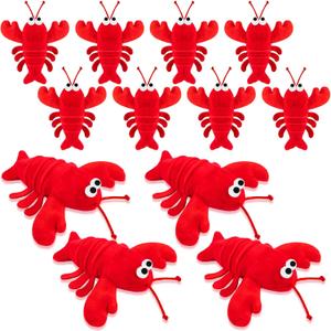 12Pack Lobster Toy Cute Plush Lobster Stuffed Animal Crab Doll for Kids, Soft Mini Plush Stuffed Lobster Crab Hanging Ornaments for Key Purse Bag Backpack DIY Birthday Favors